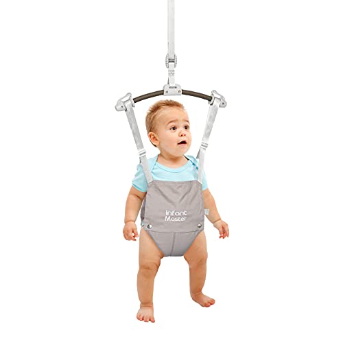 Infant Master Baby Doorway Jumpers, Sturdy Johnny Jumper w/Adjustable 10.8″-23.6″ inches Strap, Soft Baby Johnny Bouncer w/Seat Bag, Ideal Gift for Infant, Portable and Easy to Use, Grey