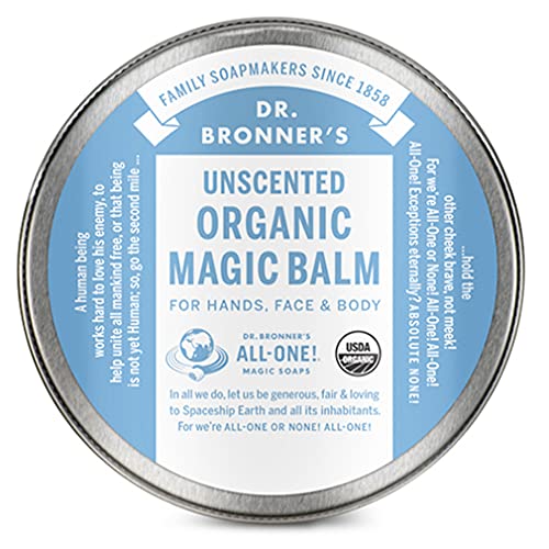 Dr. Bronner’s – Organic Magic Balm (Baby Unscented, 2 Ounce) – Made with Organic Beeswax and Hemp Oil, Moisturizes and Soothes Hands, Face and Body, Relieves Dry Skin, Helps Prevent Diaper Rash