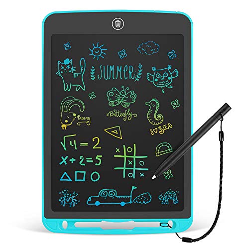 LCD Writing Tablet 10 Inch Colorful Toddler Doodle Board, Erasable Reusable Electronic Drawing Tablet Sketch Pads, Educational Learning Kids Toy Gift for 3 4 5 6 7 8 Year Old Boys Girls(Sky Blue)