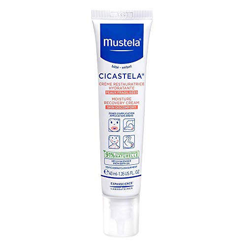 Mustela Cicastela Moisture Recovery Cream – Multipurpose Baby Ointment for Skin Discomfort – with Natural Avocado & Hyaluronic Acid – Fragrance-Free – 1.35 fl. Oz