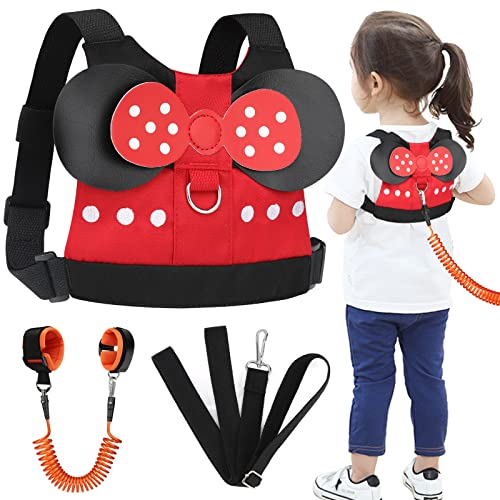 Accmor Toddler Leash Harness, Child Harness Baby Leash + Anti-Lost Wrist Link, Cute Kids Harness with Walking Strap Tether Belt for 1-5 Years Boys and Girls to Zoo or Mall