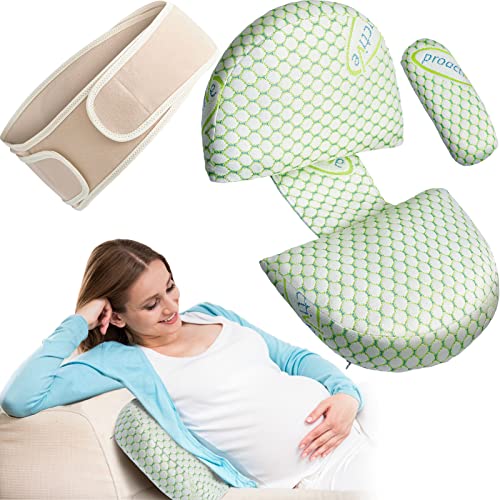 Juexica Pregnancy Pillow for Pregnant Women, Wedge Soft Pregnancy Body Pillow, Adjustable Maternity Belly Support Band Waist Belt Support for Belly, Back, Hips, Legs, Side Sleeping Postpartum