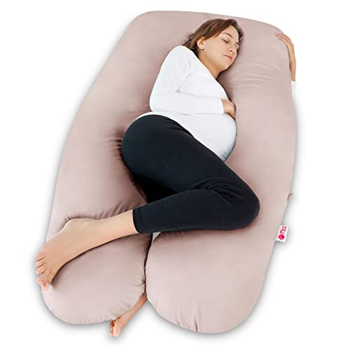 Meiz Pregnancy Pillow, Cooling Pregnancy Pillows for Sleeping, Maternity Body Pillow for Pregnant Woman, U Shaped Pregnancy Pillow with Cooling Jersey Cover