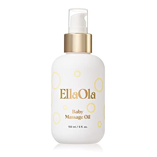 ELLAOLA Baby Massage Oil | Organic, Moisturizing Formula Made With Natural Jojoba, Avocado, and Argan Oil to Hydrate Sensitive Skin and Protect Against Cradle Cap | 5 fl. oz.