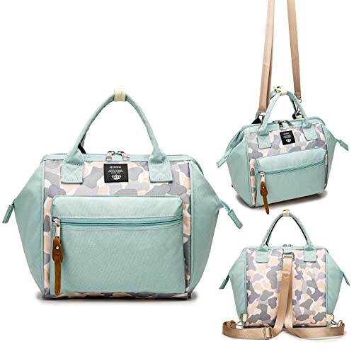 Small Diaper Bag Backpack, Mini Diaper Tote & Portable Crossbody Backpack with Insulated Pocket