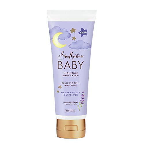 SheaMoisture Baby Moisturizer For Delicate Hair And Skin Manuka Honey & Lavender Nighttime Hair And Skin Care Regimen 8 oz