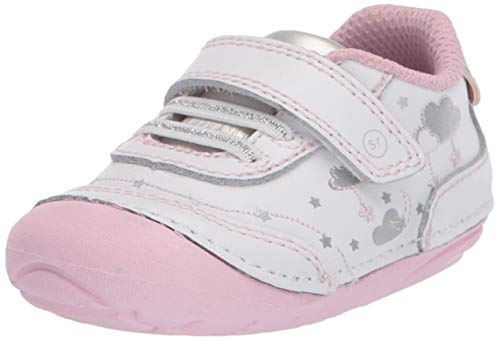 Stride Rite girls Soft Motion Adalyn First Walker Shoe, White/Silver, 3.5 X-Wide Infant US