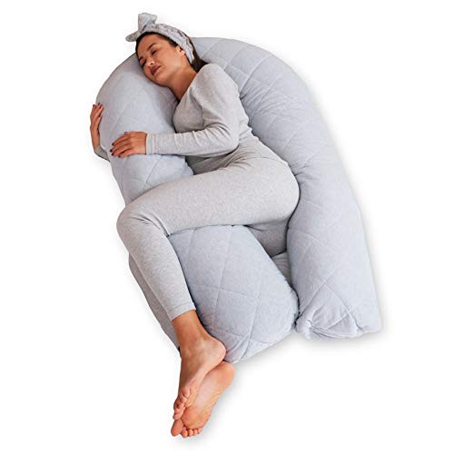 BODY NEST™ Pregnancy Pillow for Sleeping — U Shaped Maternity Pillow for Pregnant Women — Cooling Body Pillow for All Seasons with Reversible & Removable Dual Sided Cover, Washable & Minky Soft