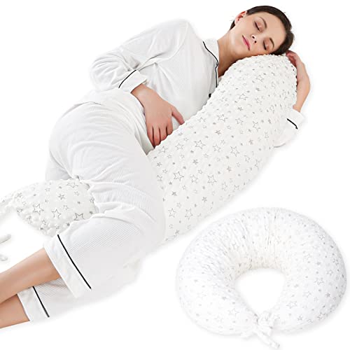 PinkFroggie 170cm Pregnancy Pillow for Side Sleeping,Full Body Maternity Pillow with Removable Cover,Baby Comfort with Back Support,Versatile Surgery Recovery Support Cushion