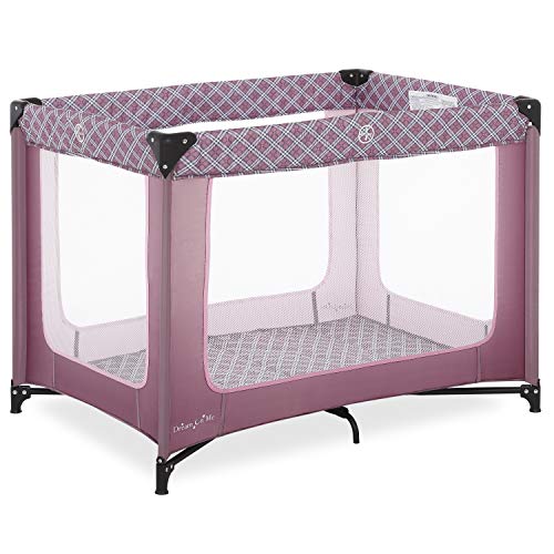 Dream On Me Zoom Portable Playard in Pink, Lightweight, Packable and Easy Setup Baby Playard, Breathable Mesh Sides and Soft Fabric – Comes with a Removable Padded Mat