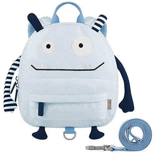 GAGAKU Mini Toddler Backpack for Boys 2-5 Years Anti-Lost Preschool Backpack with Leash Blue