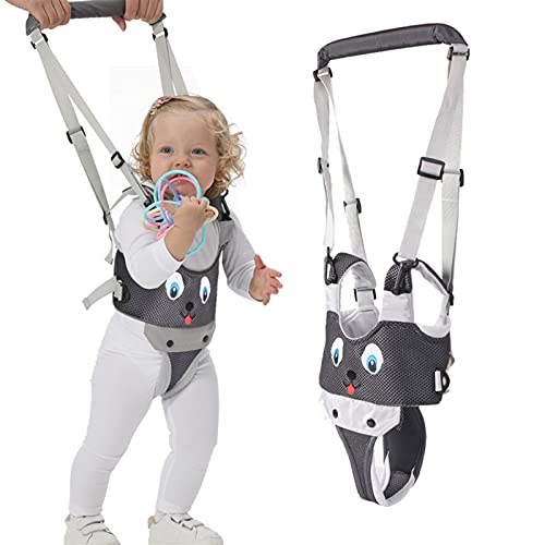 IULONEE Baby Walker, Handheld Kids Toddler Walking Harness Helper Assistant Protective Belt Child Activity Walker Adjustable Standing Up Walking Learning Helper for Toddler 7-24 Month (N-Grey)