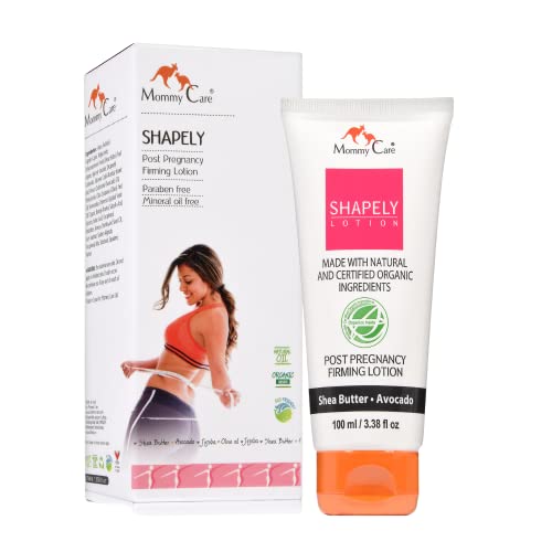 MOMMY CARE Shapely Post Pregnancy Firming Lotion Postpartum Belly Firming Cream Tummy Tightening for After Pregnancy Certified Organic (1 Bottle 3.38 fl.oz)