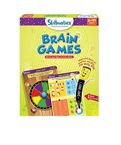 Skillmatics Educational Game – Brain Games, Reusable Activity Mats with Dry Erase Marker, Gifts, Travel Toy, Ages 6 and Up