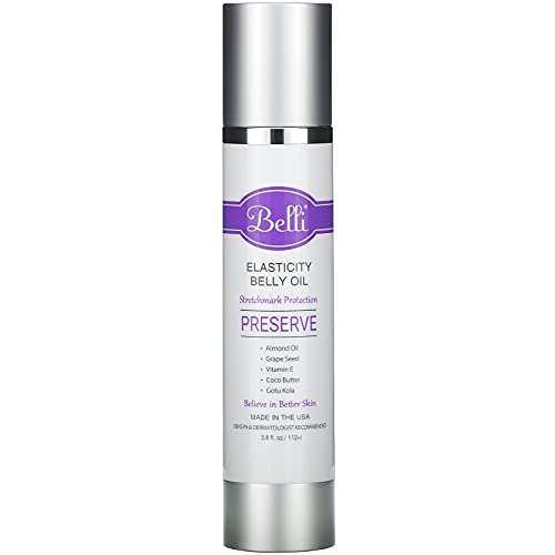 Belli Elasticity Belly Oil – Stretch Mark Protection for Smooth, Healthy Skin – OB/GYN and Dermatologist Recommended – 3.8 oz.