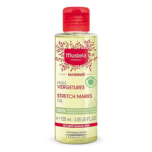 Mustela Maternity Stretch Marks Oil – Natural Pregnancy Skincare Belly Massage Oil with Vitamin E, Avocado, Maracuja & Sunflower Oil – EWG Verified & Fragrance Free – 3.55 fl. oz.