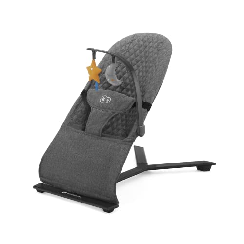 Kinderkraft Mimi Portable Baby Bouncer, Safe and Ergonomic Bouncer Seat With Spine Support and an Additional Toy Bar for Babies 0-6 Months