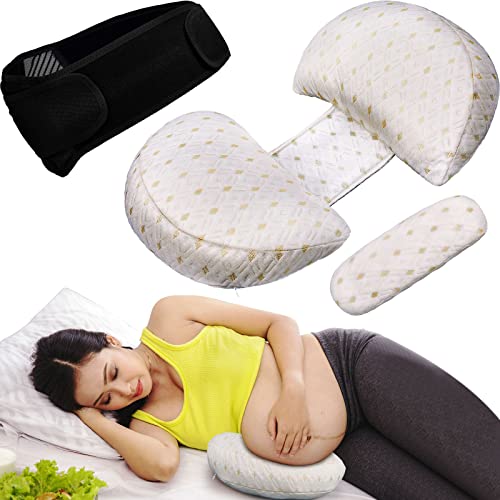 Pregnancy Pillows for Sleeping Wedge Soft Pregnancy Body Pillow Adjustable Maternity Pillow Belt Pregnancy Belly Bands for Pregnant Women for Belly, Back, Hips, Legs, Side Sleeping (Checked)