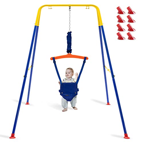 Baby Jumpers & Bouncers, Baby Jumper with Stand and Adjustable Seat Bag, Baby Door Jumper for Indoor/Outdoor Play, Bouncers for Baby, Baby Bouncer Activity Center, Easy to Assemble and Store