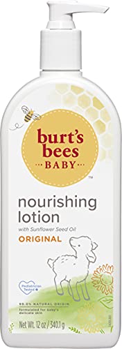 Burt’s Bees Baby Lotion for Sensitive Skin, Nourishing Baby Care, Non-Irritating, Original Scent, 12 Ounce