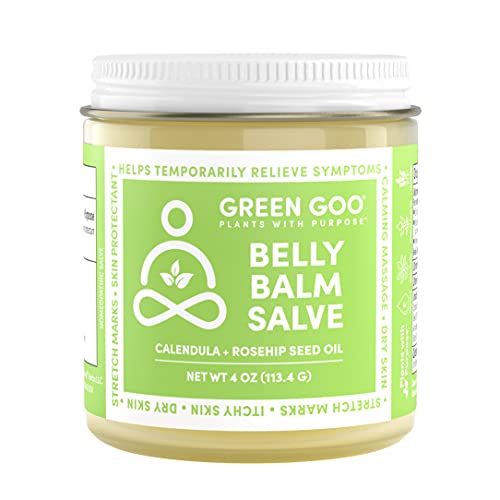 Green Goo Natural Pregnancy Stretch Mark Cream, Belly Balm Stretch Mark Removal (4 Ounce Jar)