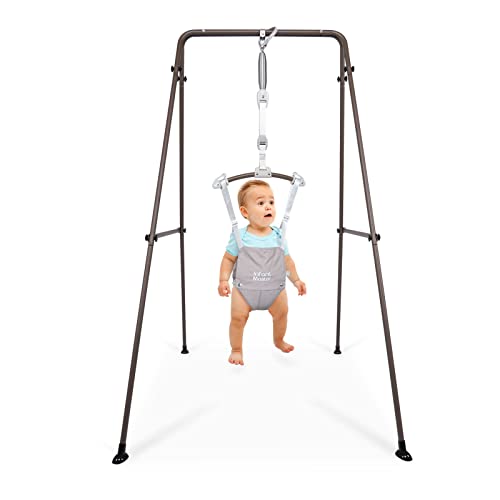 Infant Master Baby Jumper, Stand for Jumper and Bouncers w/Adjustable Seat Bag, Sturdy Frame Structure for Baby Bouncing & Swing Jumper w/Steel Spring, Wise Gift Choice for Infant & Toddler, Grey