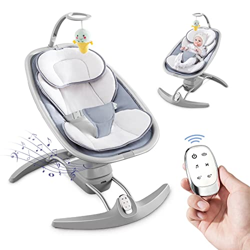 SYCYH Baby Swings for Infants Easy to Assemble Outdoor Portable Baby Swing for Newborn, Music Speaker with 8 Preset Lullabies, Remote Control