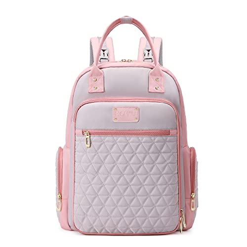 Homfu Diaper Bag Backpack Mommy Hospital Baby Bags For Boys Girl Travel Backpacks Mom Grey Dad Diaper Bag Tote Baby Registery (Pink) X-Large