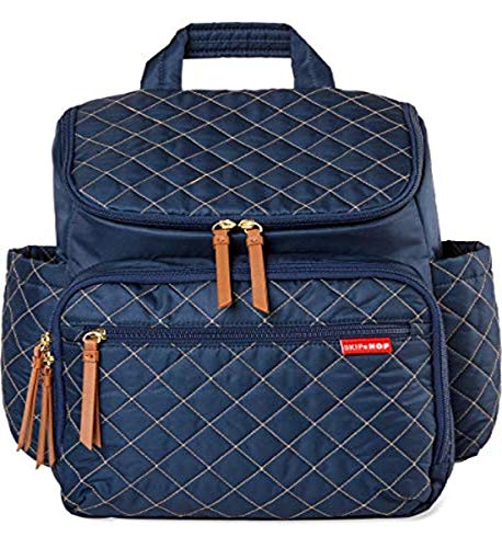 Skip Hop Diaper Bag Backpack: Forma, Multi-Function Baby Travel Bag with Changing Pad & Stroller Attachment, Navy