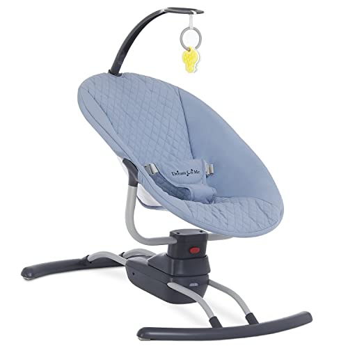 Dream On Me Comfort Me Baby Swing in Ash Blue with Music and Vibration, 3 Speed Compact Portable Infant Swing and Remote Control, Portable Baby Swing for Indoor and Outdoor