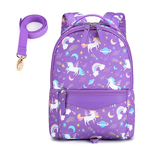 mommore Fashion Toddler Backpack Travel Kids Backpack with Small Toddler Leash Unicorn Preschool Backpack