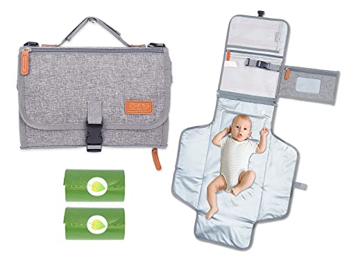 DG&Z Baby Portable Baby Changing Pad with Shoulder Strap – Foldable Diaper Changing Mat – Waterproof & Portable Baby Travel Diaper Changing Station