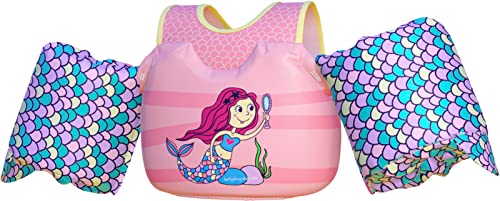 Toddler Floaties, Swim Vest for Boys and Girls Age 2-7 Years Old, 20-50 Pounds Children Water Wings Arm Floaties in Puddle/Sea/Pool/Beach (Mermaid)