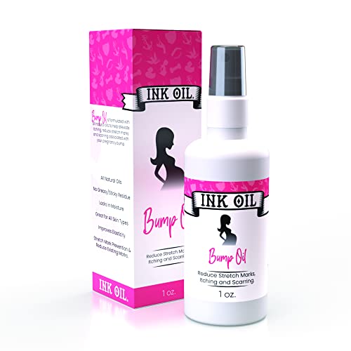 Bump oil – Ink oil | Stretch mark remover | Baby bump essentials | Scar removal | Postpartum/Pregnancy/Maternity care | Natural body scratch relief serum | Advanced skincare