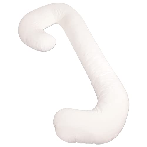 Leachco Snoogle® Supreme │ Total Body Pregnancy/Maternity Pillow │ with a Zippered Removable Cover – Ivory