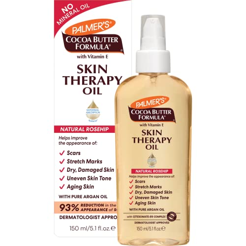 Palmer’s Cocoa Butter Formula Skin Therapy Moisturizing Body Oil with Vitamin E, Rosehip Fragrance, 5.1 Ounces