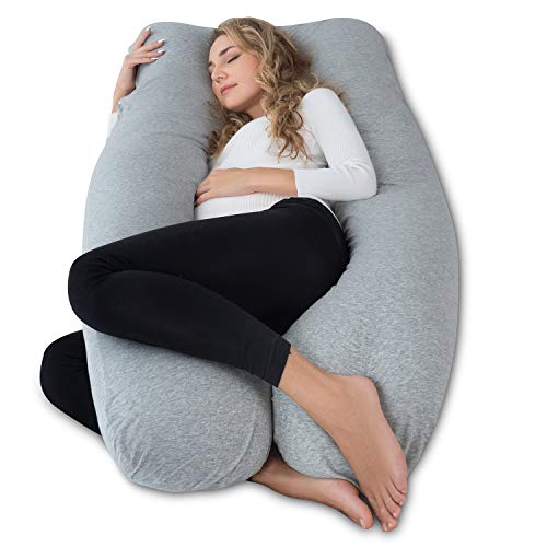 AngQi Pregnancy Pillows Cooling for Sleeping – Maternity Body Pillow for Pregnant Women – with Cool Jersey Cover