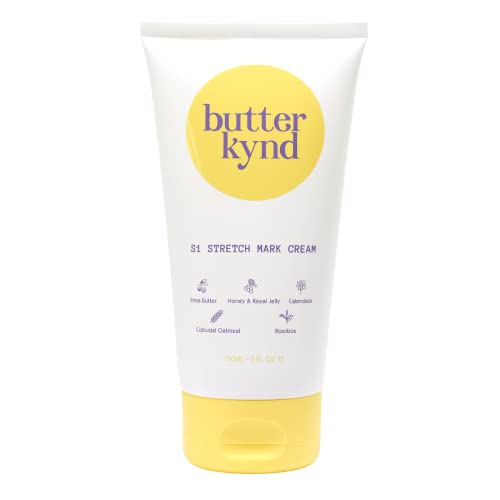 Butterkynd S1 Stretch Mark Cream, 150ml / 5oz, Lightweight Pregnancy Stretch Mark Cream