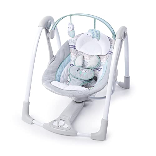 Ingenuity Compact Lightweight Portable Baby Swing with Music, Nature Sounds and Battery-Saving Technology – Abernathy, 0-9 Months