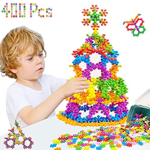 Uiqozok STEM Toys, 400 Pieces Building Blocks Toys for Kids, Educational Toys Sets, Puzzles Toy, Creativity Classroom Activities Toys, Interlocking Gear Learning Toys for Children Boys Girls Aged 3+
