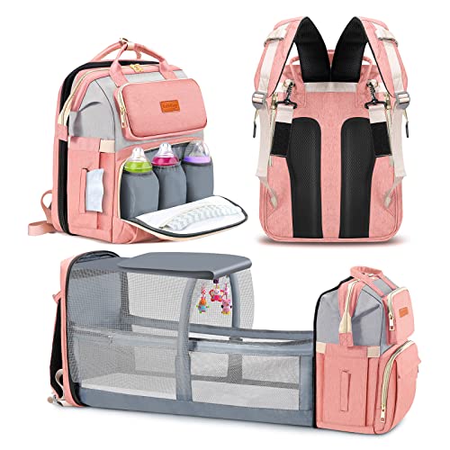 Bubblbay Diaper Bag Backpack, 16 Large Pockets Multifunctional Portable Baby Travel Bags for Boys Girls, 900D Waterproof Baby Diaper Bag