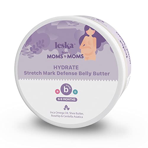 LESKA Maternity Belly Butter | STAGE B: HYDRATE Belly Butter (Pregnancy Months 6-9) | Part of a Complete 3 Part Pregnancy Skin Care System | New Mom Gifts (4.93oz)