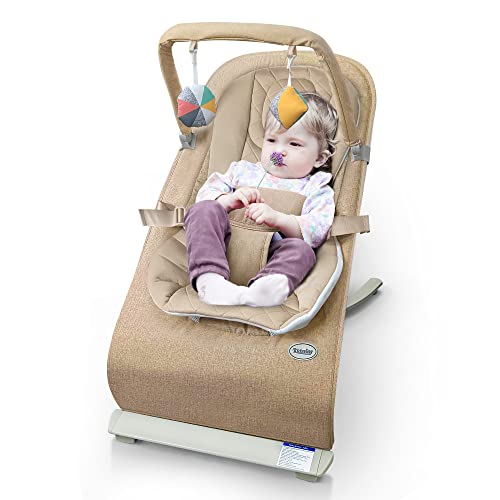 Baby Bouncer, Bouncer for Babies 0-6 Months, Infant Bouncer Seat (Khaki)