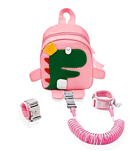 Backpack Leash for Toddlers Safety Harness Kids Backpack with Leash for Girls 1-5 Years Old Dinosaur Child Wrist Leashes…