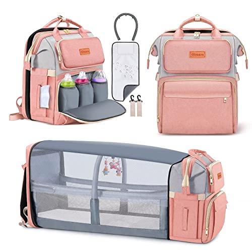 Gimars Diaper Bag Backpack, Large Pockets Multifunctional Baby Girl Diaper Bag for 2 Kids/Twins Baby Stuff, Baby Shower Gifts, Diaper Bag with Detachable Changing Station for Boys Girls