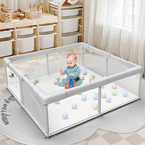 Baby Playpen Play Pens for Babies and Toddlers Baby Fence Baby Play Yards for Indoor & Outdoor with Breathable Mesh Anti-Fall Playpen