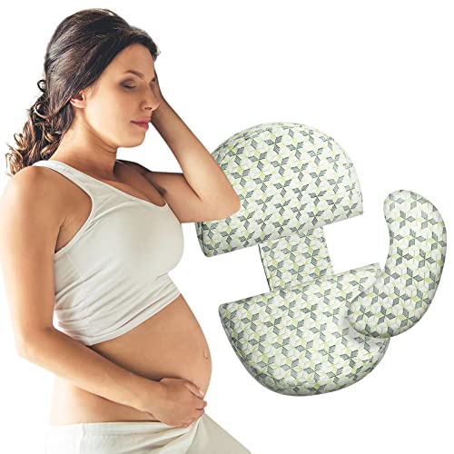 Coldew Pregnancy Pillows for Sleeping, Maternity Pillow for Pregnant Women, Soft Pregnancy Body Pillow with Detachable and Adjustable Pillow Cover – Support for Belly, Back, Legs, Hips(Blue, Small)