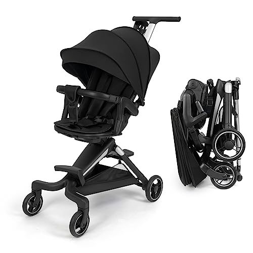 Convenience Stroller Lightweight Stroller Fold Compact Travel Stroller Multiposition Recline, One-Hand Fold Baby Stroller, Cup Holder, Raincover Included