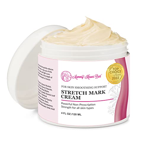 Stretch Mark Cream For Pregnancy (4oz)- Belly Cream For Pregnancy And Stretch Marks, Mommy Knows Best Stretch Mark Cream For Maternity Skin Care with Shea Butter Vitamin E (Cream)