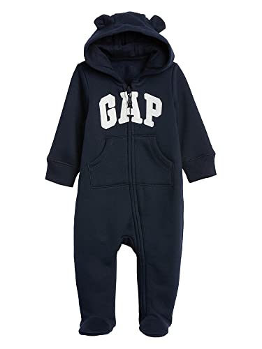 GAP unisex baby Logo Fleece One-piece One Piece, Blue Galaxy, 3-6M US